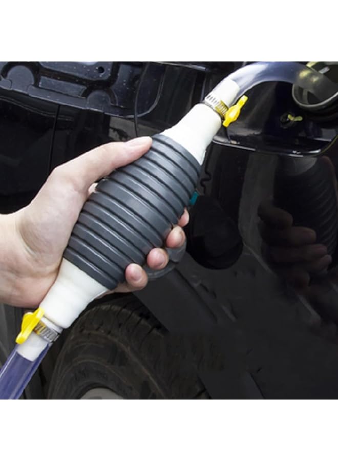1Pcs Manual Fuel Transfer Pump Portable Siphon Pump With 3M Syphon Hose，Multifunction Liquid Sucker Pump, For Gas Gasoline Oil Fuel Petrol Diesel Fluid Water Fish Tank Durable Pvc Can Be Cut At Will - Image 3