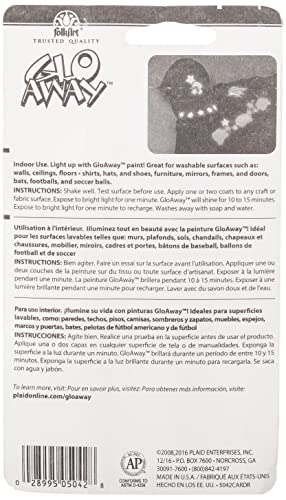 Plaid Glo-Away Washable Acrylic Paint (4-Ounce), 5042 Glow-in-the-Dark White - Image 2