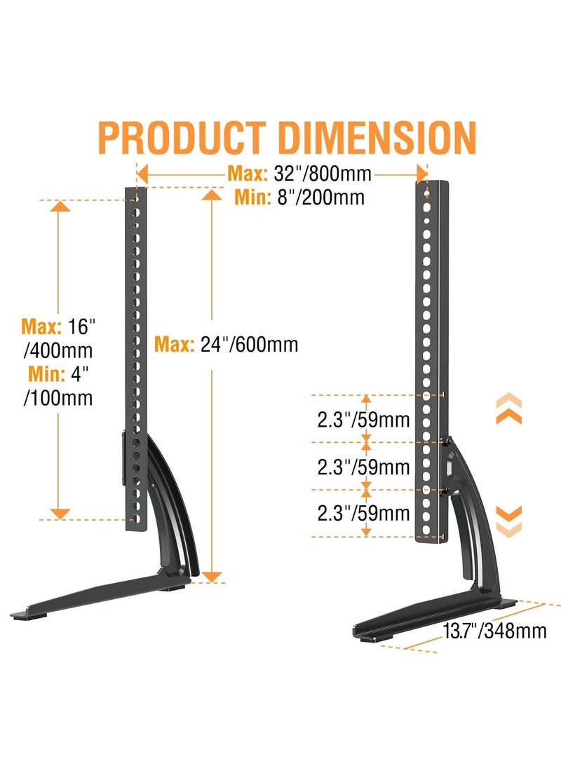ELTRAZONE حامل تلفاز عالمي للتركيب على الطاولة لمعظم شاشات LCD و LED و Plasma بحجم 27 إلى 55 بوصة، قاعدة تلفاز بارتفاع قابل للتعديل تدعم حتى 88 رطل، VESA حتى 800x400mm - Image 5