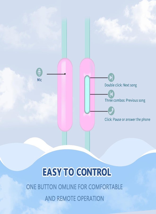 DTMNEP Cute Donut Earbuds for Kids, Kid Size Wired Earbud & in-Ear Headphones with Microphone and Lovely Earphones Storage Case Gifts for School Girls and Boys (Sky Blue) - Image 3