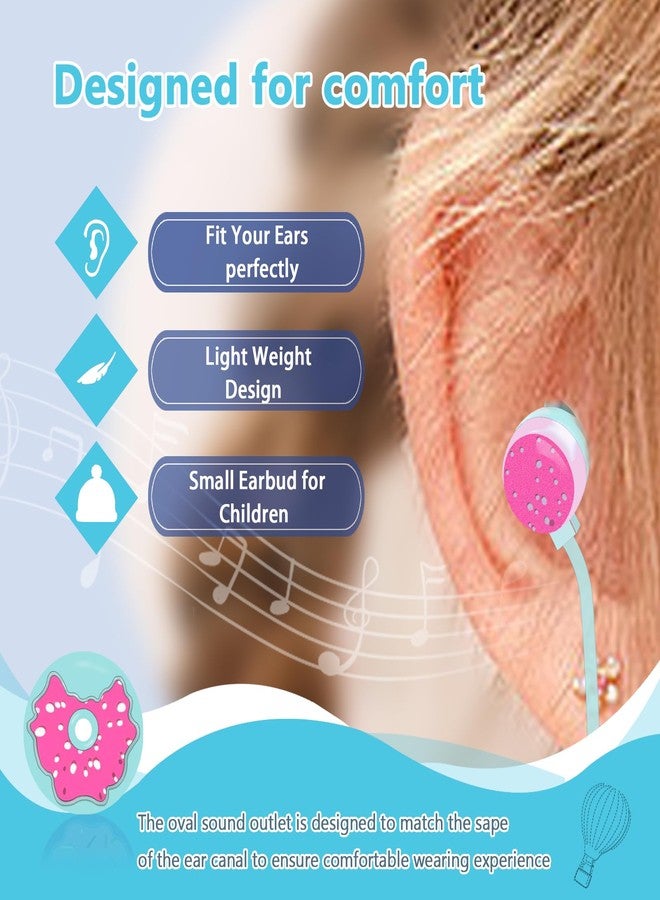 DTMNEP Cute Donut Earbuds for Kids, Kid Size Wired Earbud & in-Ear Headphones with Microphone and Lovely Earphones Storage Case Gifts for School Girls and Boys (Sky Blue) - Image 2