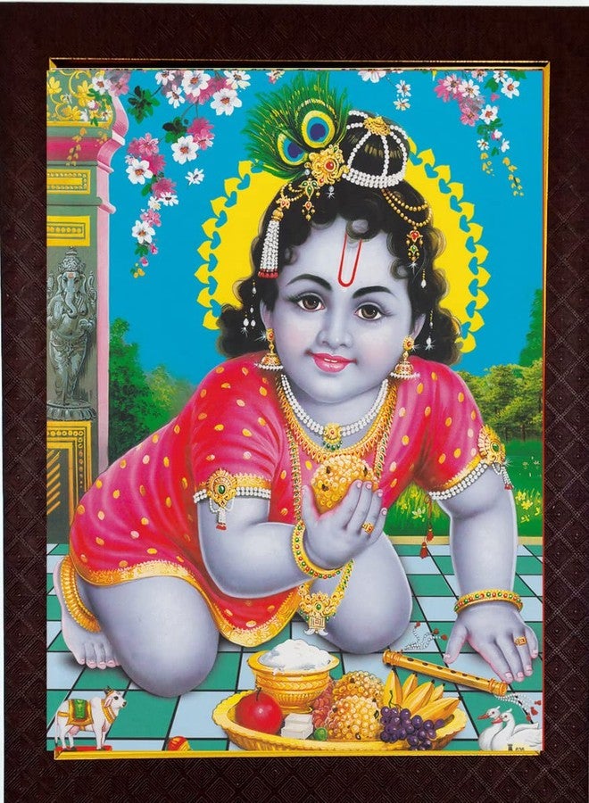 Framtastic Lord Decorative Bal Gopal Lord Krishna Photo Frame: 10x13 Inches - Image 1