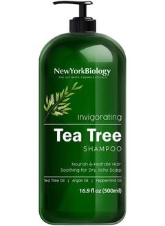 NEW YORK BIOLOGY THE ULTIMATE COSMECEUTICALS New York Biology Tea Tree Shampoo - Deep Cleanser - Relief for Dandruff and Dry Itchy Scalp - Therapeutic Grade - Helps Promote Hair Growth - 16.9 fl Oz  - Image 1