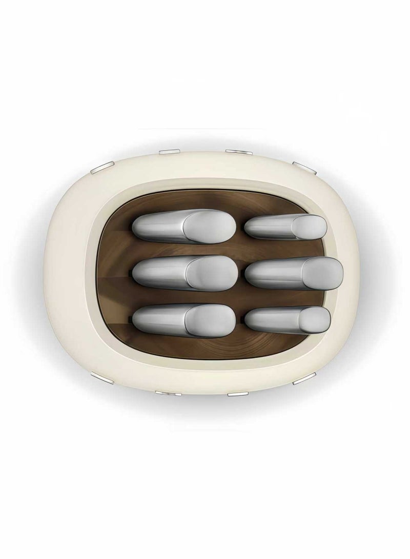 Smeg (beige) stainless steel knife block set - Image 4