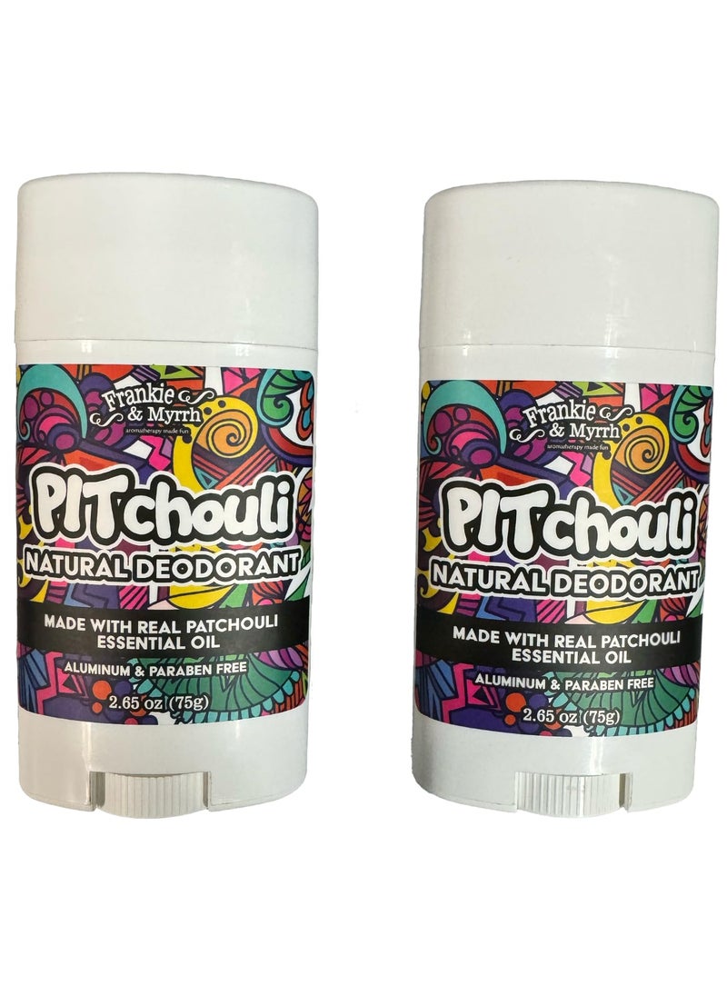 Frankie & Myrrh - Frankie and Myrrh PITchouli 2 Pack | Natural Patchouli Deodorant for Women and Men | Real Essential Oils | Aluminum Free-Baking Soda, Coconut Oil and Shea Butter (2.56 oz) Paraben and Phthalate Free - Image 1