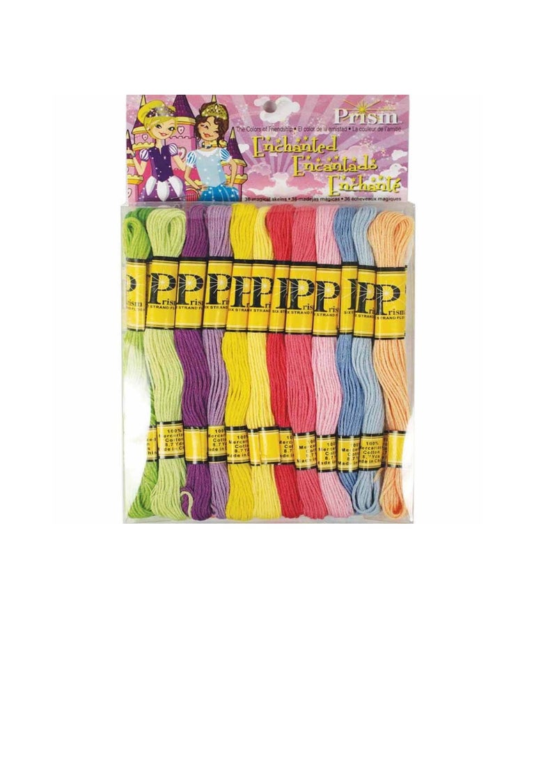 DMC Prism 6-Strand Floss Pack 8.7yd 36/Pkg Enchanted - Image 1