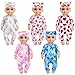 UPINS 5 Sets Baby Doll ClothesNew Born Baby Doll Accessorie and Headbands for 1618 Inch New Born Dolls 10 PCs Clothes Dresses Outfits Pjs Jumpsuits - Image 2