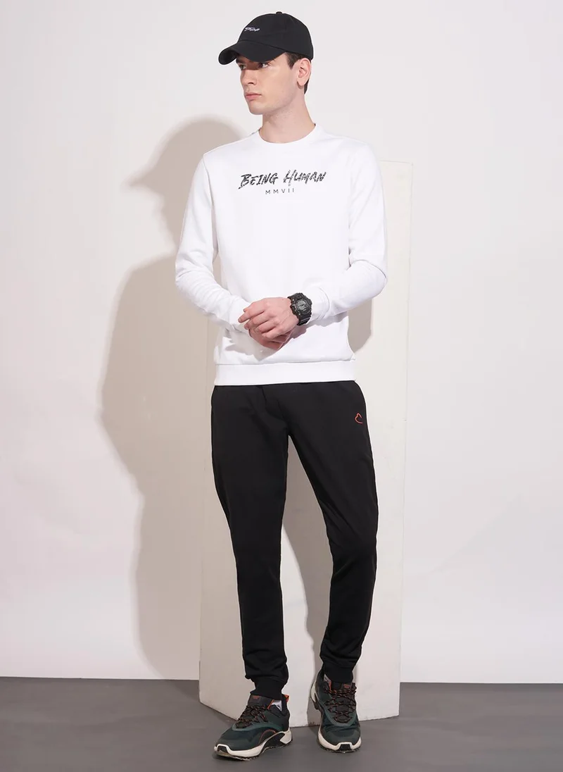 Being Human BLACK Men Regular Fit Pure Cotton Joggers for Men | Best Price UAE