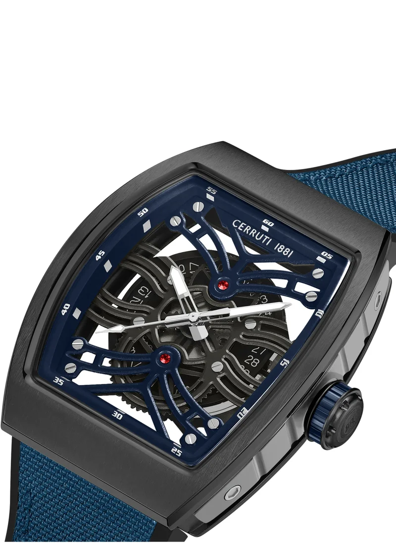 CERRUTI 1881  Calliano Men's 38mm Watch with Blue Nylon & Black Silicone Strap for Men | Best Price UAE