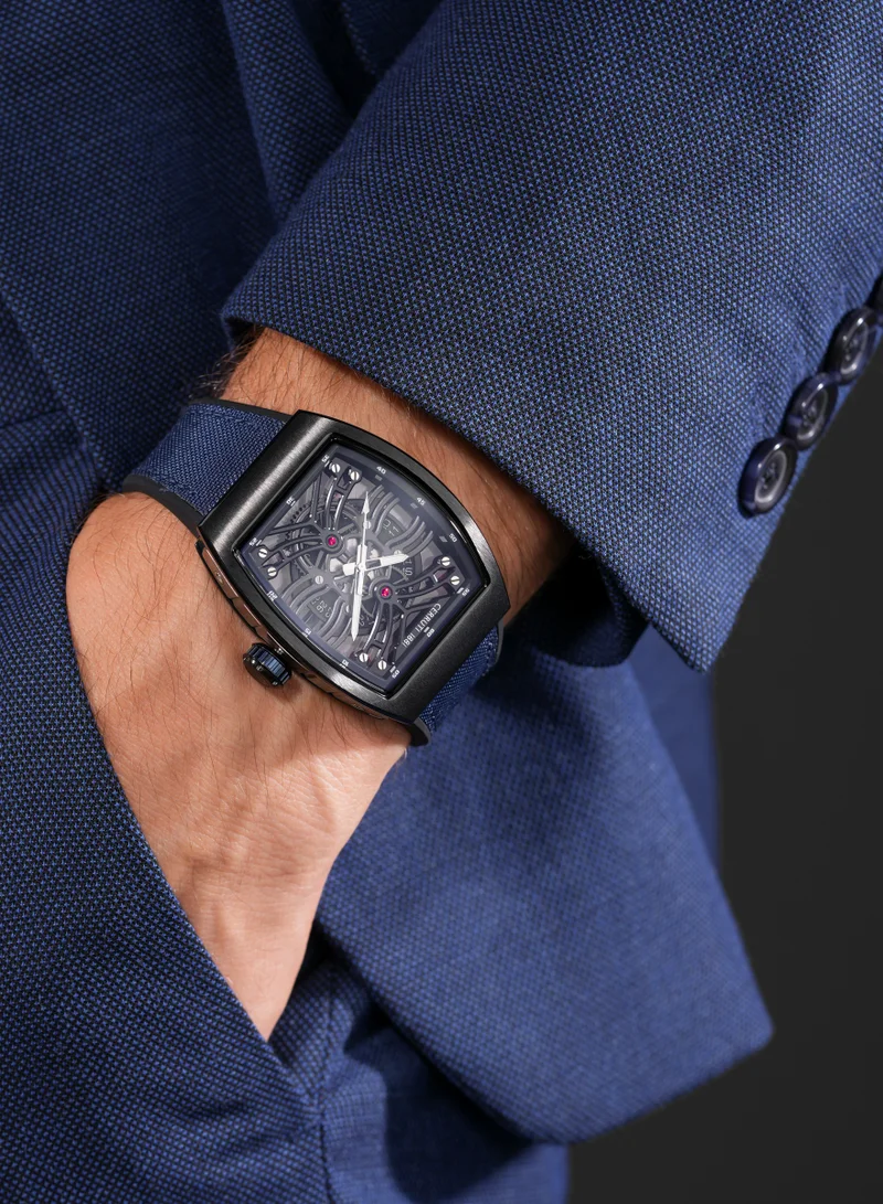 CERRUTI 1881  Calliano Men's 38mm Watch with Blue Nylon & Black Silicone Strap for Men | Best Price UAE
