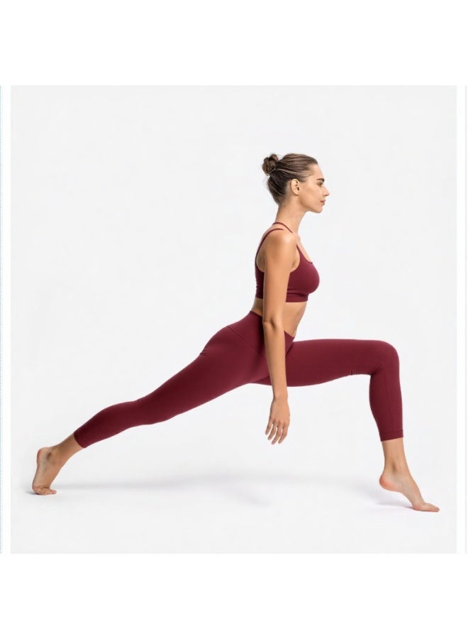 NIBEMINENT Essential/Pure&Plain 7/8 Leggings, High Waisted Compression Soft Pants Workout Athletic Yoga Pants 24" - Image 3