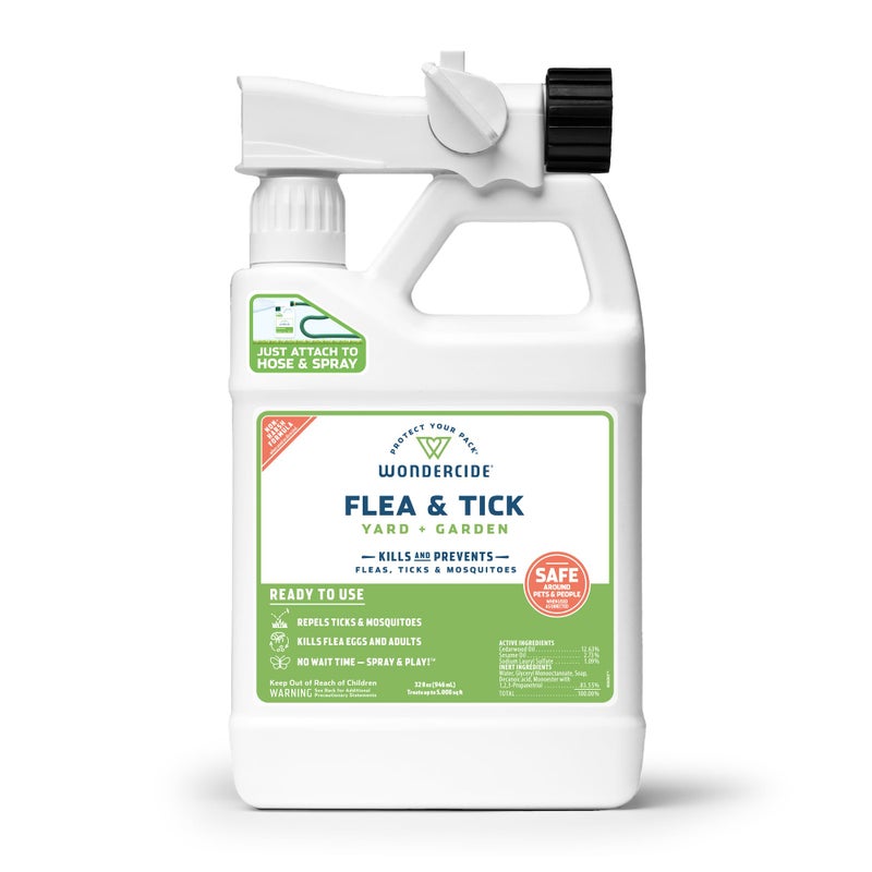 Wondercide - Ready to Use Flea, Tick, and Mosquito Yard Spray with Natural Essential Oils – Mosquito and Insect Killer, Treatment, and Repellent - Plant-Based - Safe Around Pets, Plants, Kids - 32 oz - Image 1