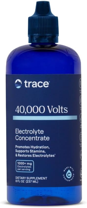 Trace Minerals 40000 Volts  Concentrate Supplement Drops for Electrolyte Support  Support Muscle Health  Vitality  Workout Drink to Aid Hydration  8 fl oz 48 Servings - Image 1