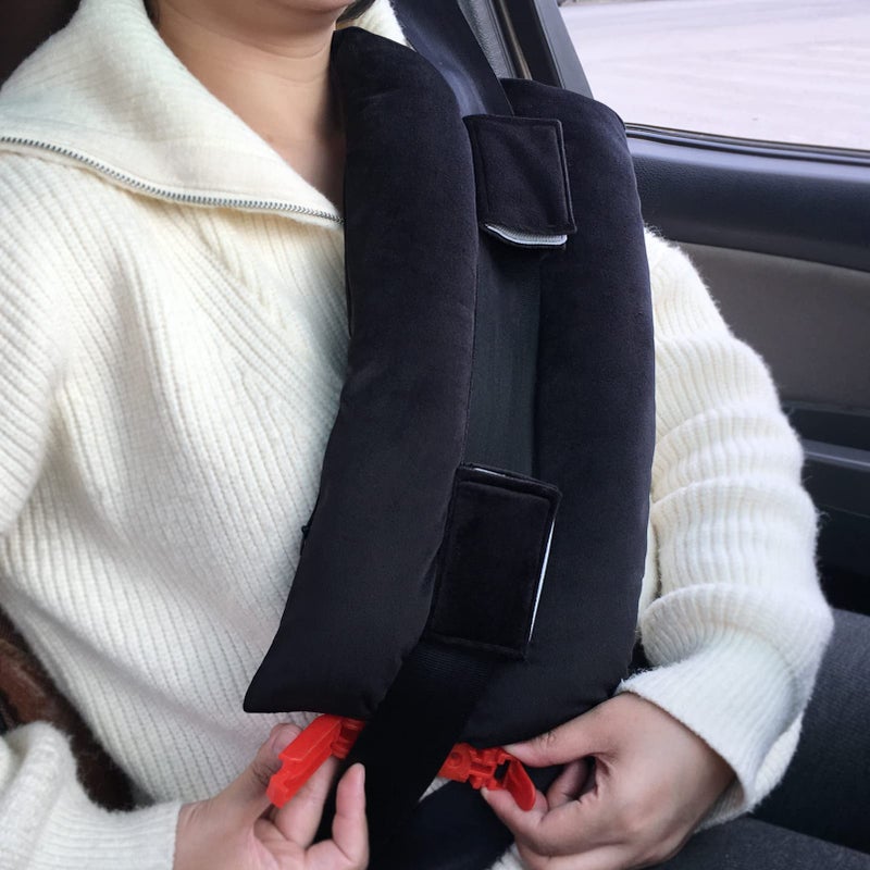 D. Cozy Mastectomy Pillow Post Heart Surgery Seatbelt Pillows Chemo Port Hysterectomy Recovery Post Op Super Soft for Breast Cancer Gifts Patients Women Black - Image 1