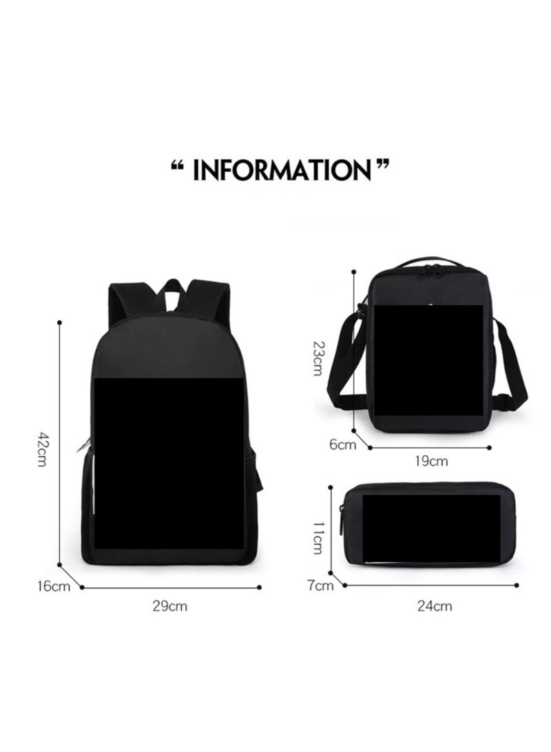 Godzilla Children's leisure load reducing large capacity printed backpack for elementary school students, 3-piece set - Image 2