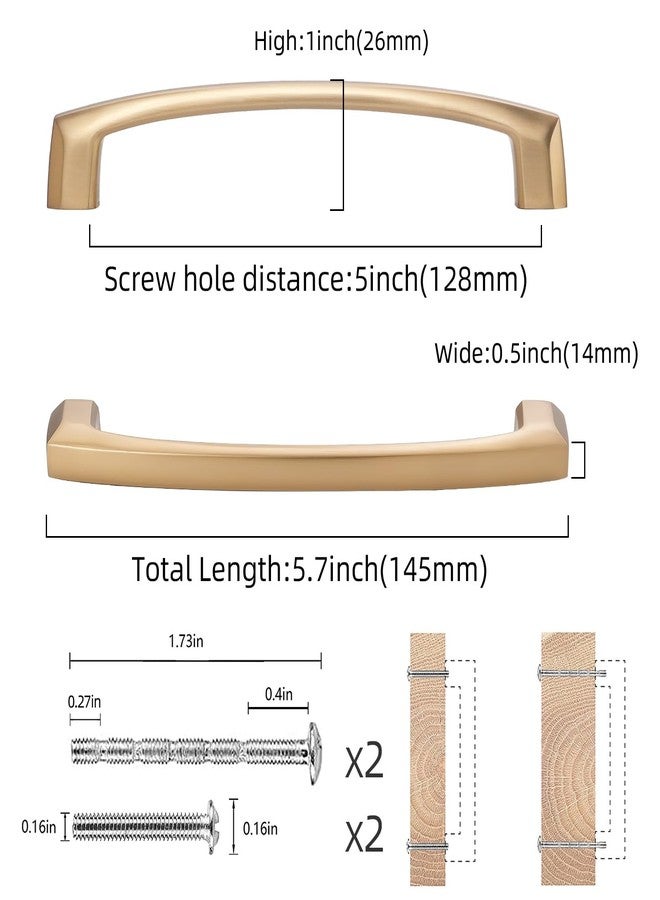 COTYKILEY 10 Pack 5 Inch(128mm) Champagne Bronze Cabinet Handles Champagne Kitchen Cabinet Pulls Cabinet Door Handles Kitchen Cabinet Hardware - Image 2