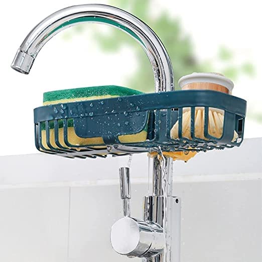 Cyrox Plastic Faucet Soap Bars Sponges Shampoo Brush Storage Holder Basket Shower Caddy Tray Hanger Bathroom Shower Lifting Storage Tap With Clip (1pcs) - Image 5
