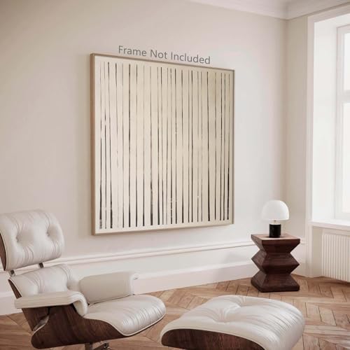 Ecyanlv Neutral Abstract Canvas Wall Art Modern Abstract Posters and Prints Brown Beige and Black Wall Art Wabi Sabi Painting Neutral Geometric Artwork Beige Minimalist Picture for Bedroom 16x16inch Frameless - Image 4