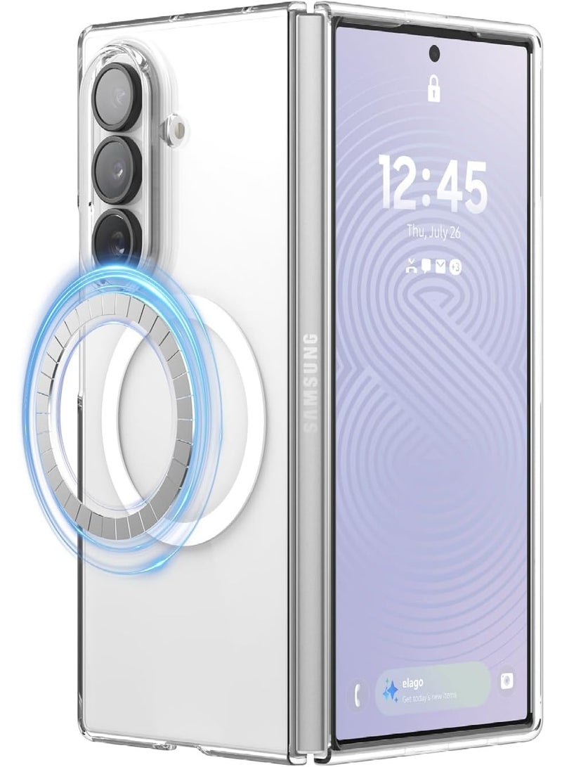 elago Magnetic Hybrid Clear for Samsung Galaxy Z Fold8 ULTRA Case, MagSafe Compatible, Slim Protective Cover, Hybrid Design, Wireless Charging Support - Transparent