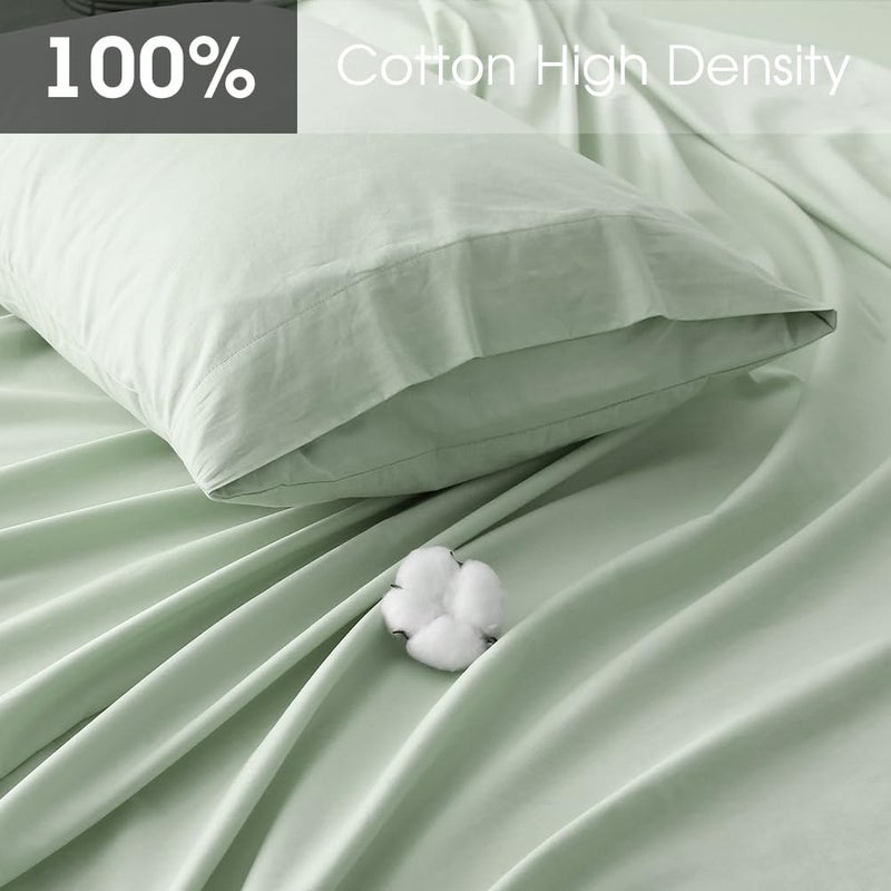 HYPREST Deep Pocket King Sheets Mint-100% Cotton Sheet Sets Fits 18"-24" in Deep Mattress, Hotel Luxury Soft Wrinkle Free Cooling for King Bed - Image 2