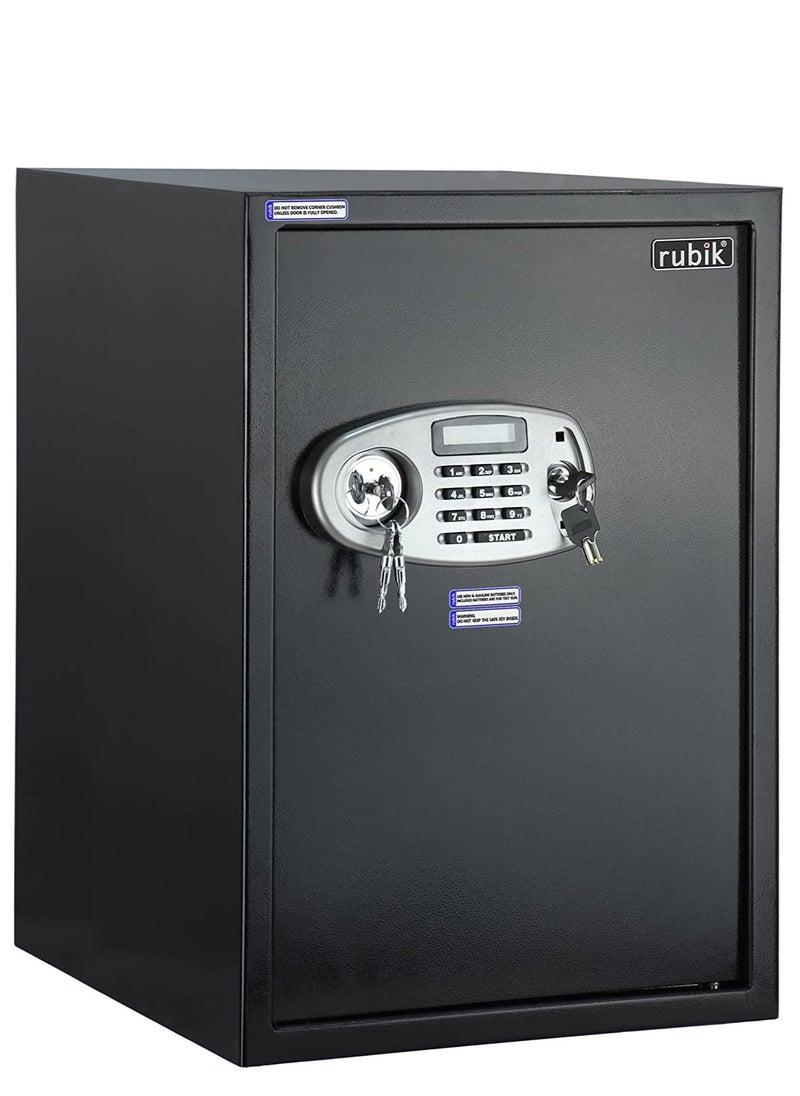 Rubik - Safe Box Large For Home Office with Dual Security Unlock using Key and Digital Combination Lock Size 50x35x30cm - Image 1