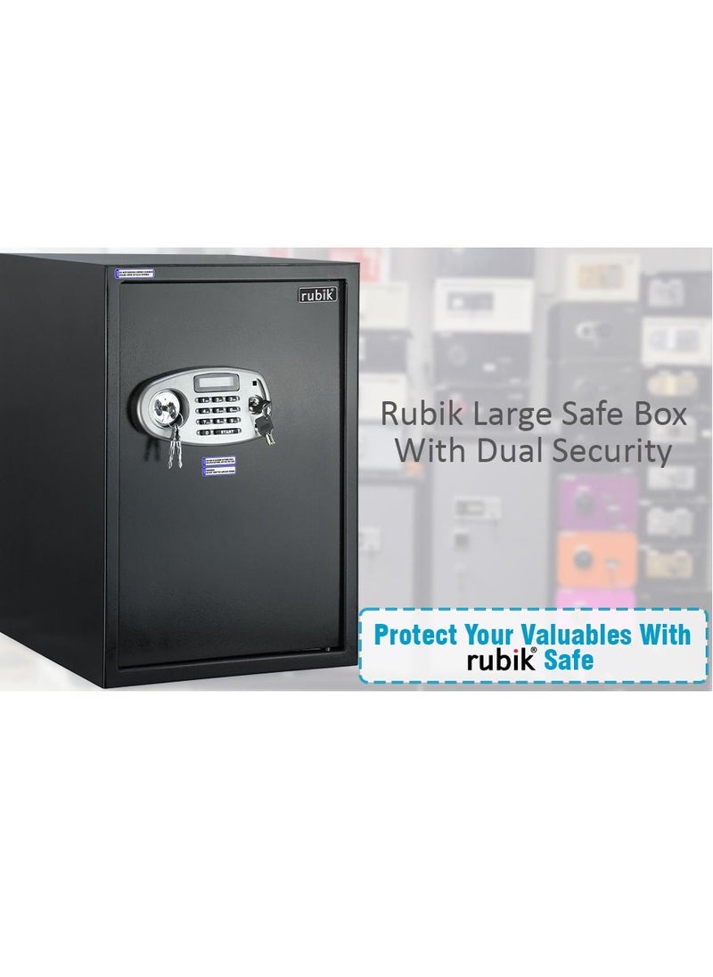 Rubik - Safe Box Large For Home Office with Dual Security Unlock using Key and Digital Combination Lock Size 50x35x30cm - Image 1