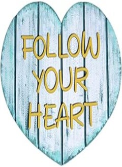 Momentum Momentum Wood Heart-Shaped Wall Accessory with a Quote Follow Your Heart 
