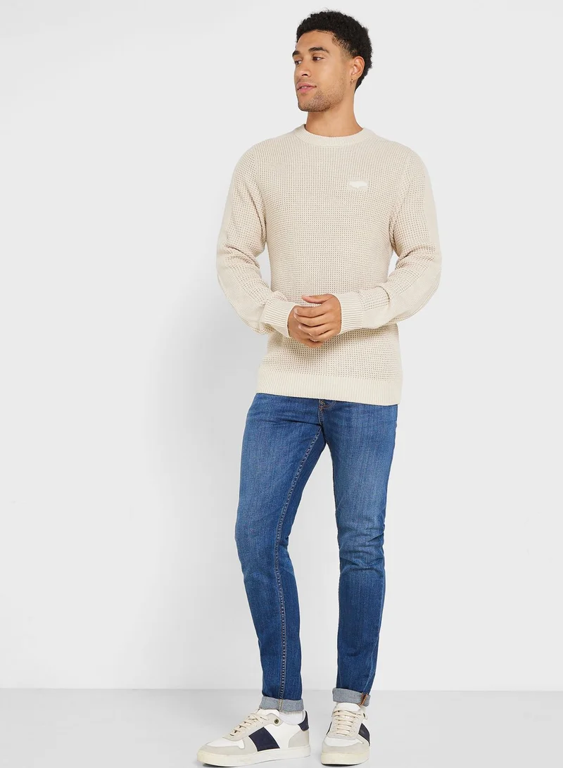 JACK & JONES Text Print Crew Neck Sweatshirt