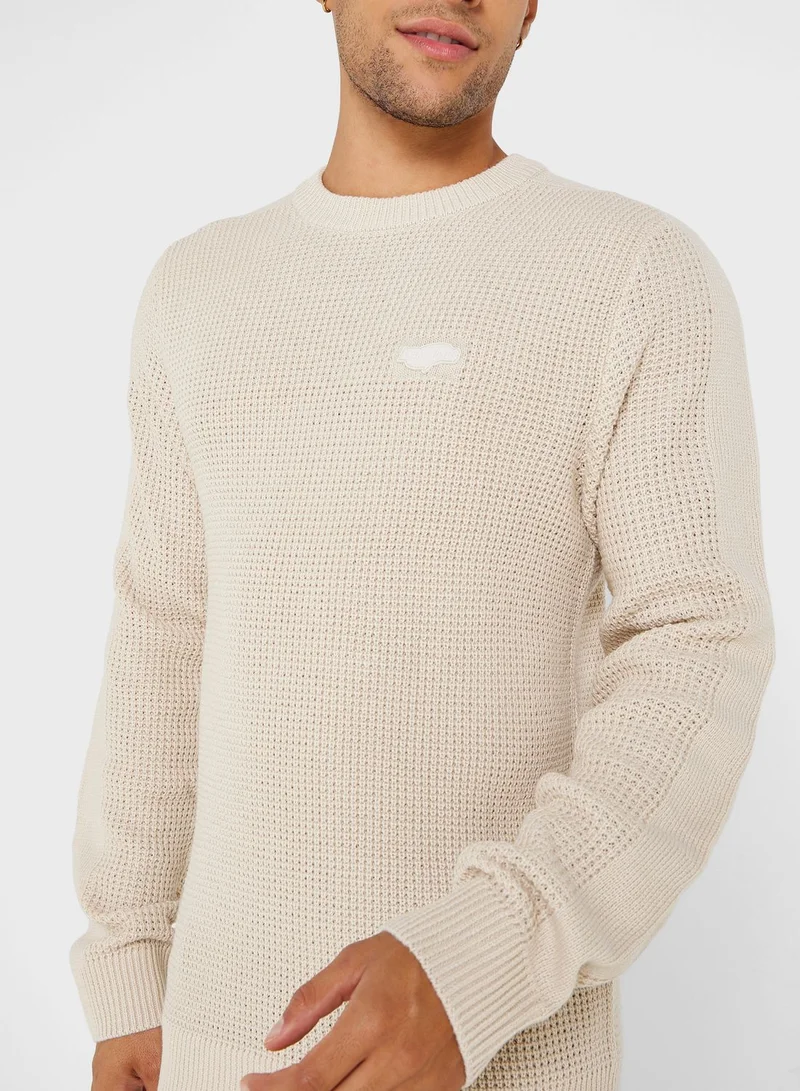 JACK & JONES Text Print Crew Neck Sweatshirt
