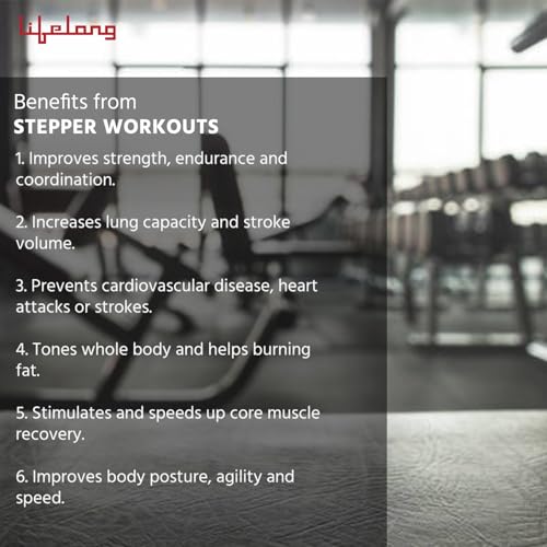 Lifelong Polypropylene Exercise Fitness Stepper for Exercise Aerobics Stepper | Max Weight 200kg (Black & Grey) - Image 2