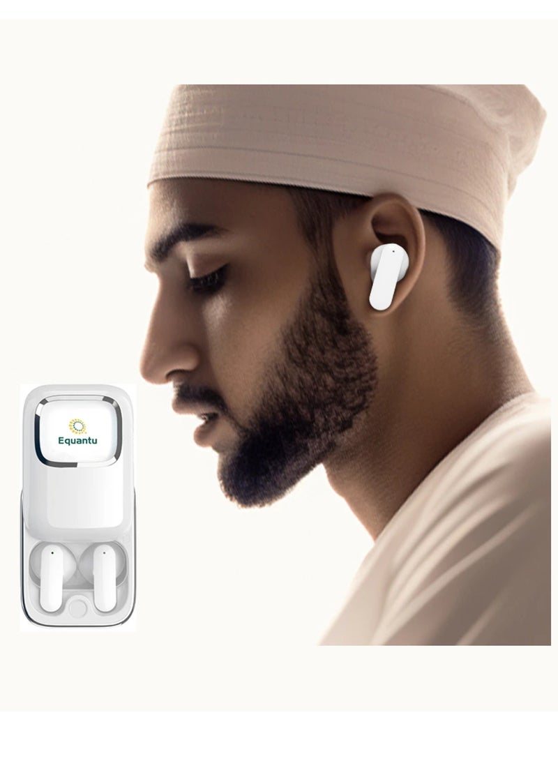إيكوانتو سماعة أذن بلوتوث لاسلكية QB525 للمسلمين البريطانيين مع مكبر صوت ذكي للقرآن الكريم، سماعات أذن QB525 لاسلكية مع قرآن كامل، سماعة أذن مكبر صوت للقرآن الكريم، صلاة المسلمين، تعلم سورة القرآن الكريم، مشغل القرآن الكريم باللغة العربية - Image 2
