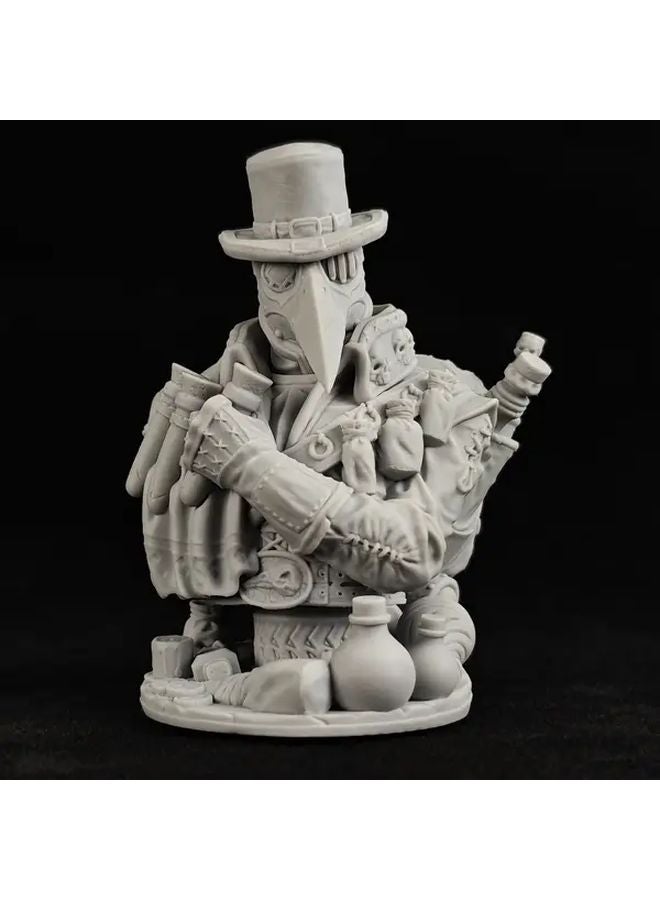 Plague Doctor Bust Figure Statue Unpainted Collectible For DnD Role Playing Games - Image 2