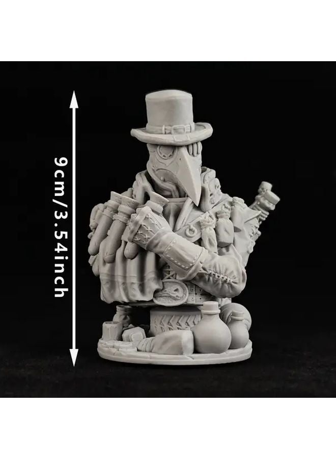 Plague Doctor Bust Figure Statue Unpainted Collectible For DnD Role Playing Games - Image 1