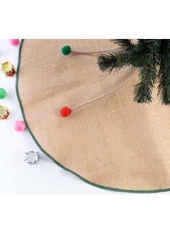 Bimotif Jute Christmas Pine Tree Cover with Overlock Edge, Green 60 cm  - Image 5