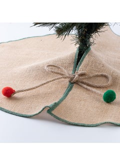 Bimotif Jute Christmas Pine Tree Cover with Overlock Edge, Green 60 cm  - Image 4