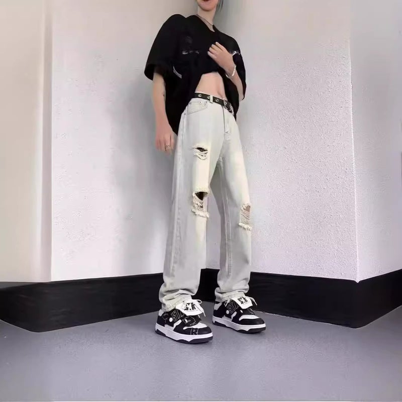 Unisex Classic Denim Jeans Loose Fit Daily Outdoor Wear - Image 5