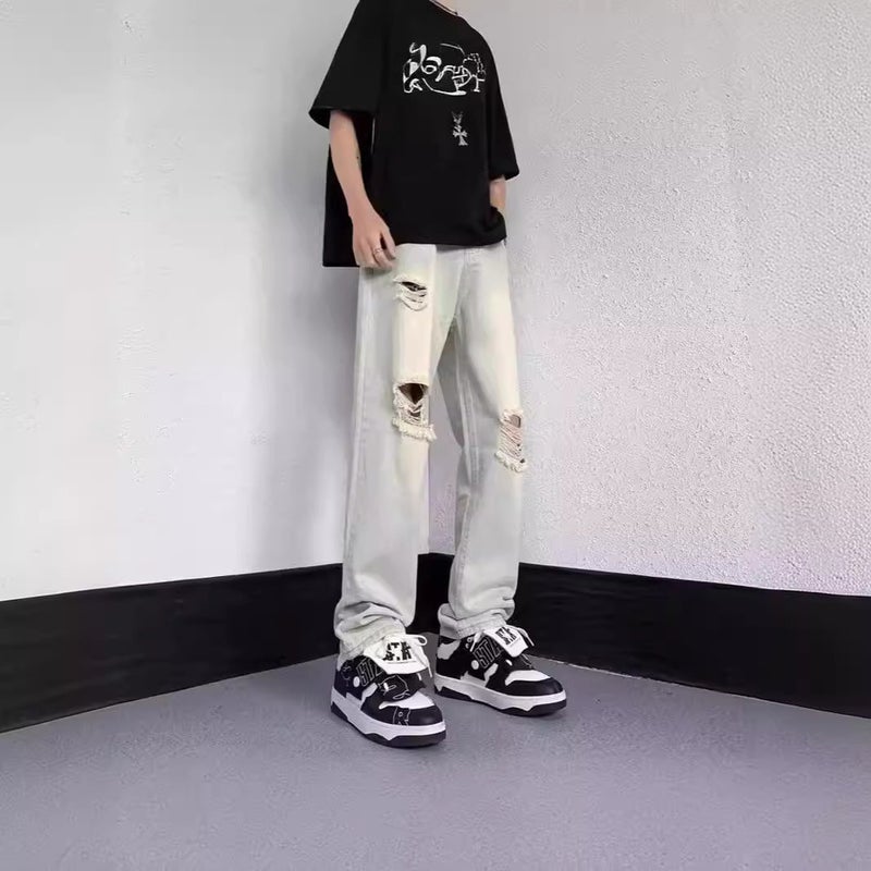 Unisex Classic Denim Jeans Loose Fit Daily Outdoor Wear - Image 3