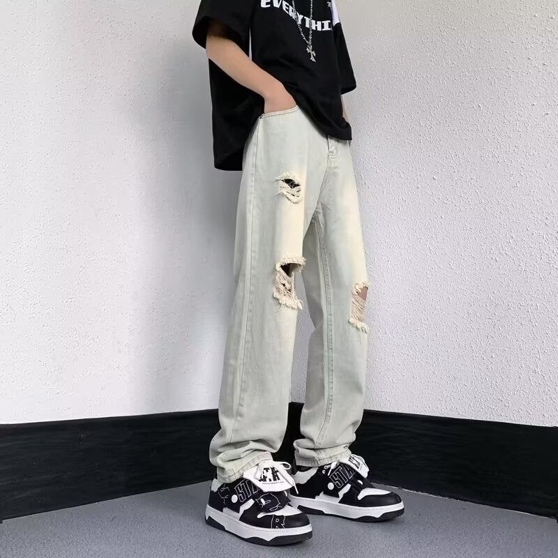 Unisex Classic Denim Jeans Loose Fit Daily Outdoor Wear - Image 1