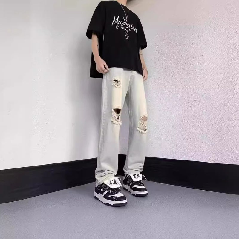 Unisex Classic Denim Jeans Loose Fit Daily Outdoor Wear - Image 2
