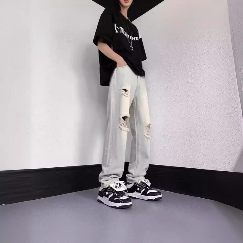 Unisex Classic Denim Jeans Loose Fit Daily Outdoor Wear - Image 4