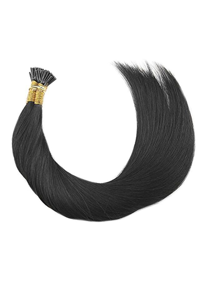 NIBEMINENT Straight Hair Extension Strand Set 1B Off Black 20inch - Image 1