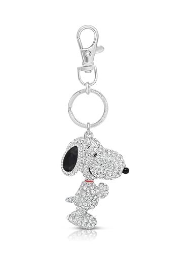 SALLY ROSE Crystal Snoopy Keychain Official License Bag Charm Purse Accessory Thoughtful Peanuts Gift for Her - Image 1