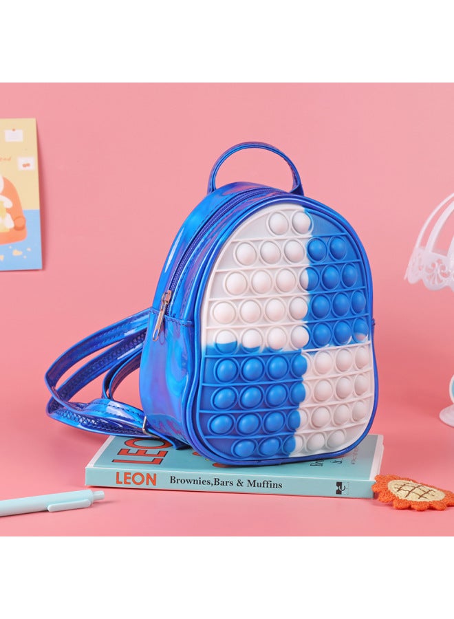 Spot Silicone Backpack Children's Educational Decompression Toy Schoolbag Bubble Pinch Le Rodent Killer Pioneer Backpack-Color:Small Bag Style Five 16*19  - Image 1