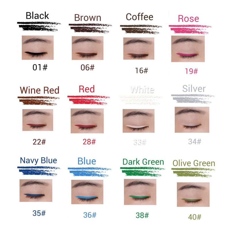 DC-BEAUTIFUL 12Pcs Lot Set 12 Colors Waterproof Eyeliner Pencil Set with Pencil Sharpener - Image 3