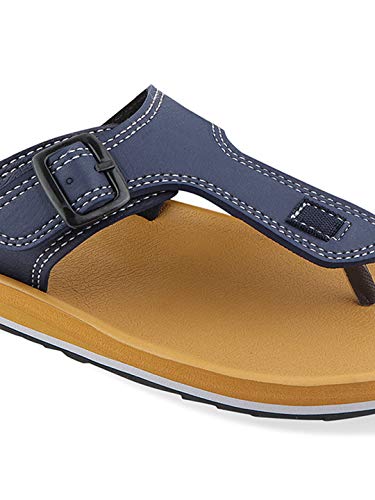 Adda Men's Dark Beige & Navy Flip-Flops - 7 UK - Image 5