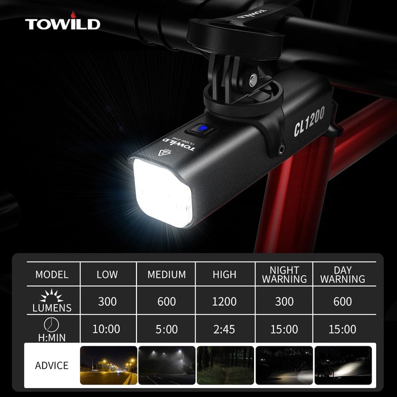 TOWILD CL1200 Bicycle Front Headlight - Image 4