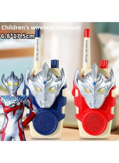 Selo Ultraman Men's Cool Walkie-talkie Outdoor Toy Parent-Child Interaction Birthday Gift-Color:[red And Blue Pair] Ultraman Tiga Walkie-talkie-Specifications:Bag [free 6 Rechargeable Batteries + Charger + Screwdriver]