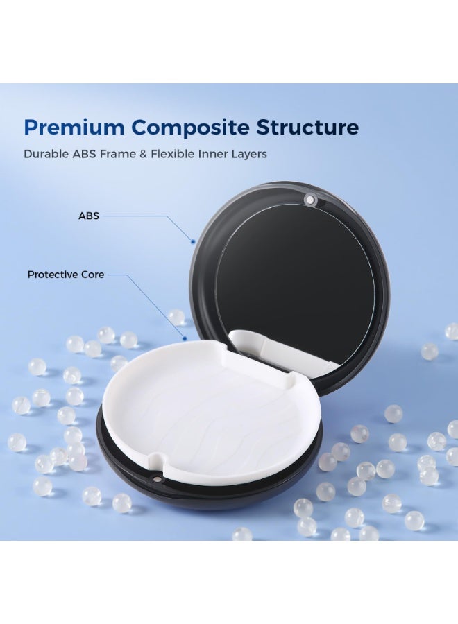 RTYY Retainer Case with Mirror Mouthguard Case Denture Case with Magnetic Closure, Retainer Holder Denture Holder Container Aligner Retainer Braces Storage Box Organizer with Silicone Textured Liner - Image 5