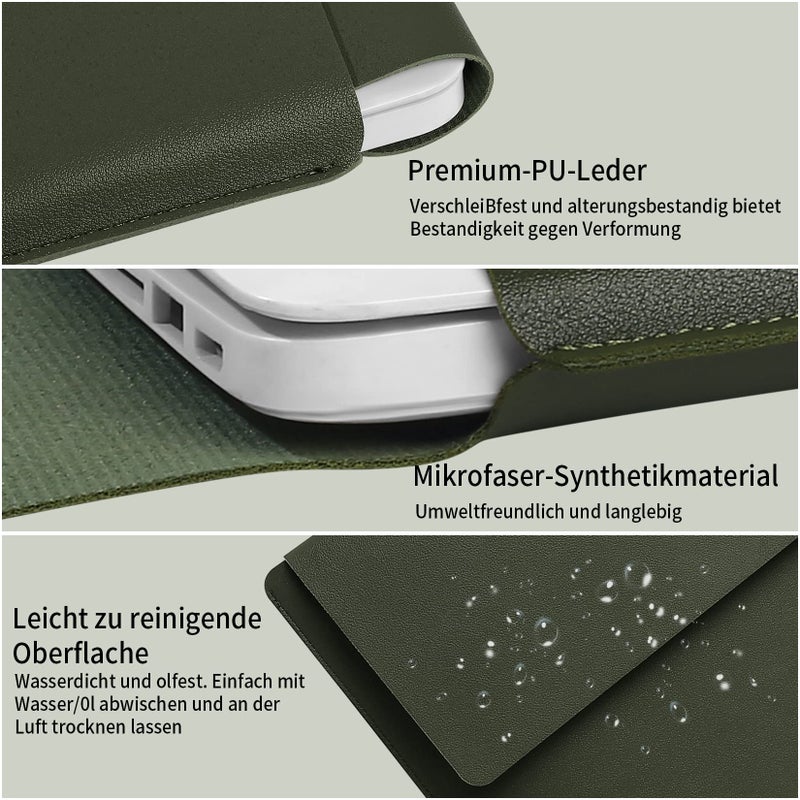 HexinYigjly 13.3-14" Laptop Sleeve, Padded Case, Thin Portable Versatile Bag Compatible With 2022 Pro 14 inch/2015 Pro 13.3 inch/2015 Air 13.3 inch (Dark Green) - Image 4