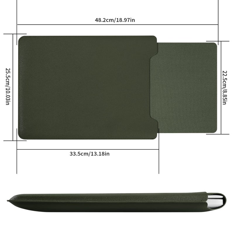 HexinYigjly 13.3-14" Laptop Sleeve, Padded Case, Thin Portable Versatile Bag Compatible With 2022 Pro 14 inch/2015 Pro 13.3 inch/2015 Air 13.3 inch (Dark Green) - Image 2